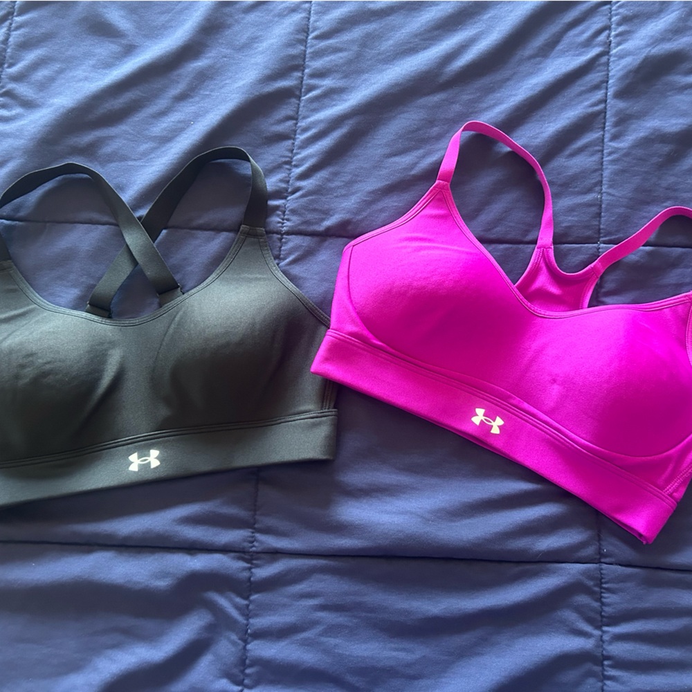 Under Armour Black and Pink Sports Bras
